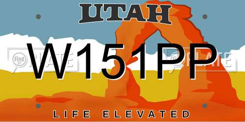 W151PP Utah License Plate