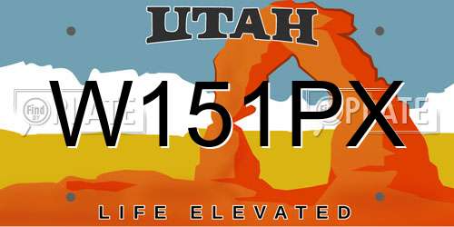 W151PX Utah License Plate