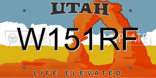W151RF Utah License Plate