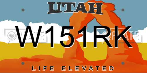 W151RK Utah License Plate