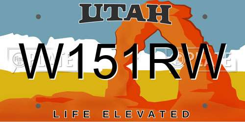 W151RW Utah License Plate
