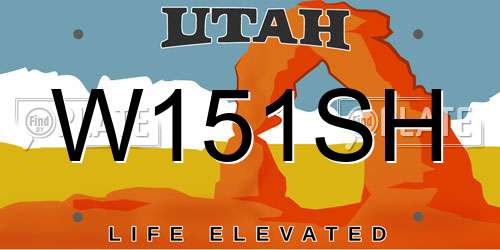 W151SH Utah License Plate