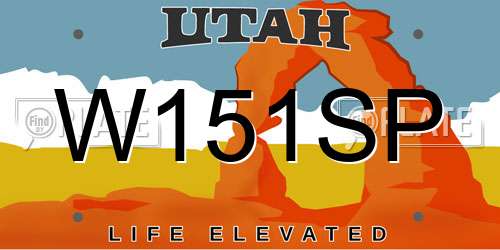W151SP Utah License Plate
