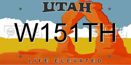 W151TH Utah License Plate