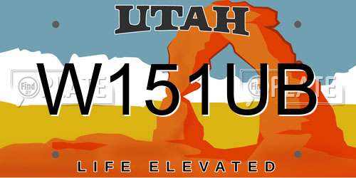 W151UB Utah License Plate