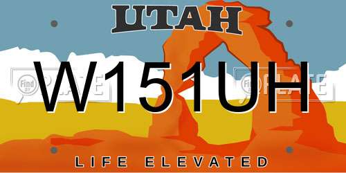 W151UH Utah License Plate