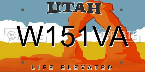 W151VA Utah License Plate
