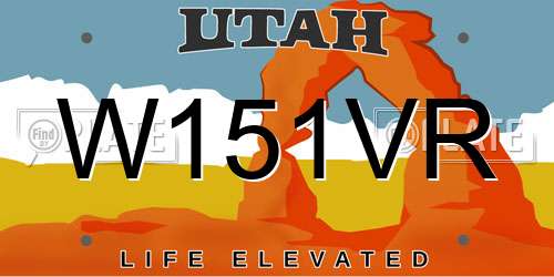 W151VR Utah License Plate