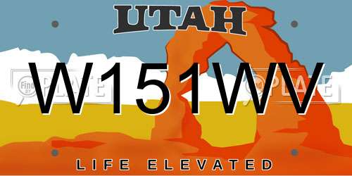 W151WV Utah License Plate