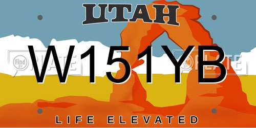 W151YB Utah License Plate
