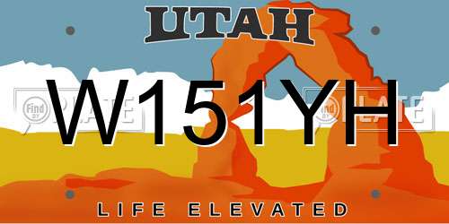 W151YH Utah License Plate