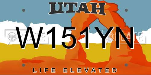 W151YN Utah License Plate