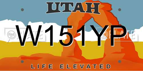 W151YP Utah License Plate