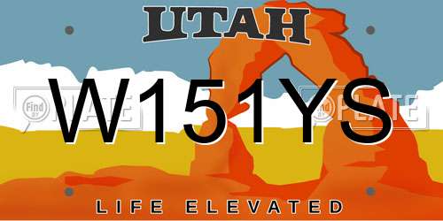 W151YS Utah License Plate