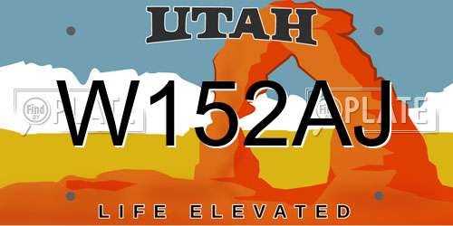 W152AJ Utah License Plate