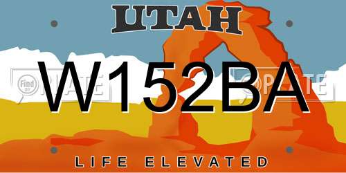 W152BA Utah License Plate