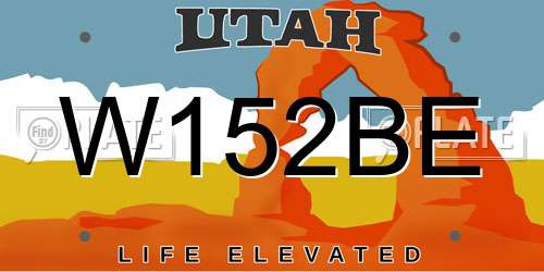 W152BE Utah License Plate
