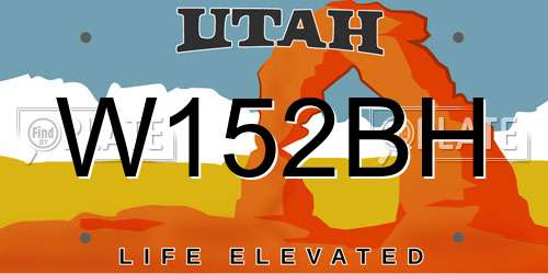 W152BH Utah License Plate
