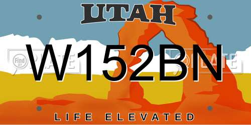 W152BN Utah License Plate