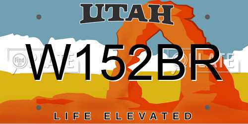 W152BR Utah License Plate