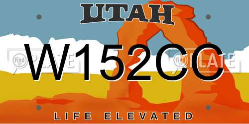 W152CC Utah License Plate