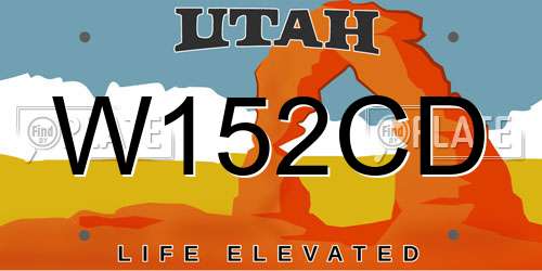 W152CD Utah License Plate