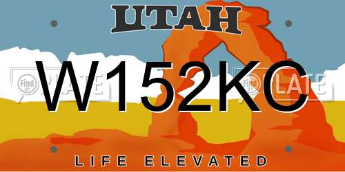W152KC Utah License Plate