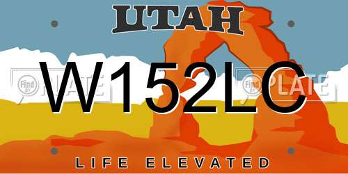 W152LC Utah License Plate