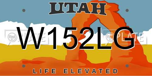 W152LG Utah License Plate