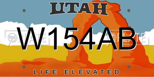 W154AB Utah License Plate