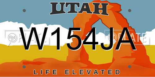 W154JA Utah License Plate