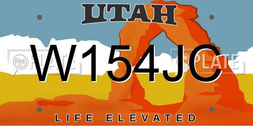 W154JC Utah License Plate