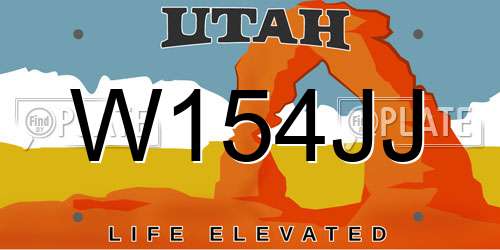W154JJ Utah License Plate