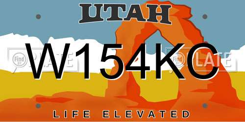 W154KC Utah License Plate