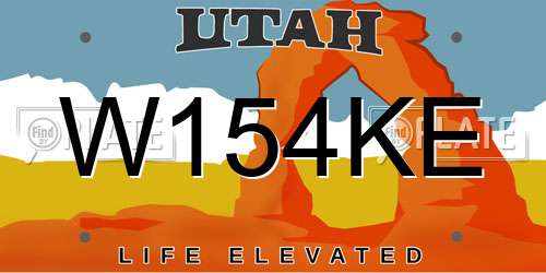 W154KE Utah License Plate