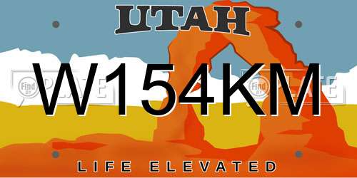 W154KM Utah License Plate