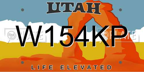 W154KP Utah License Plate