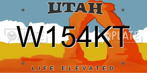 W154KT Utah License Plate