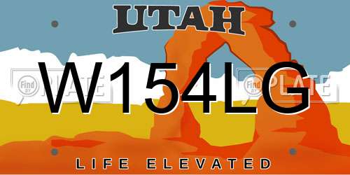 W154LG Utah License Plate