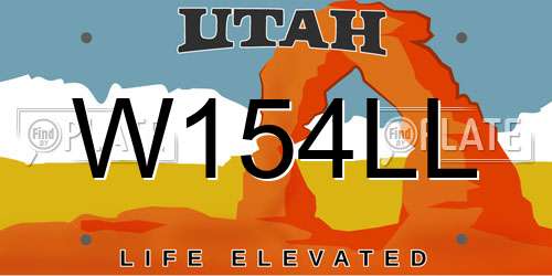 W154LL Utah License Plate
