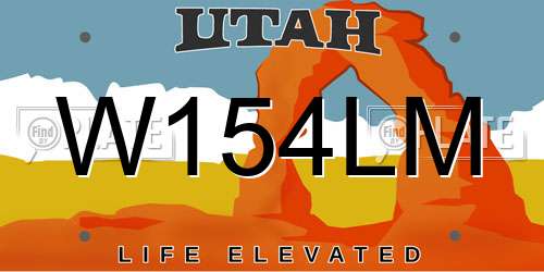 W154LM Utah License Plate