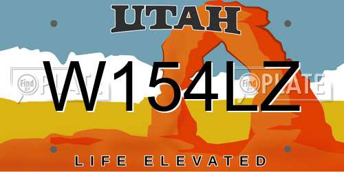 W154LZ Utah License Plate
