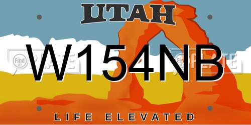 W154NB Utah License Plate