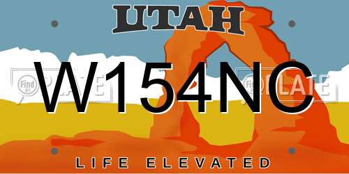 W154NC Utah License Plate