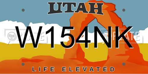 W154NK Utah License Plate