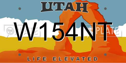 W154NT Utah License Plate