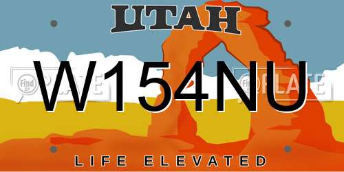 W154NU Utah License Plate