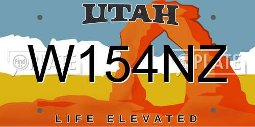 W154NZ Utah License Plate