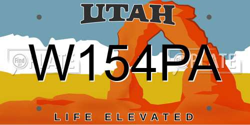 W154PA Utah License Plate