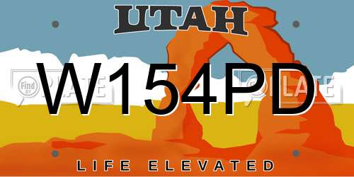 W154PD Utah License Plate